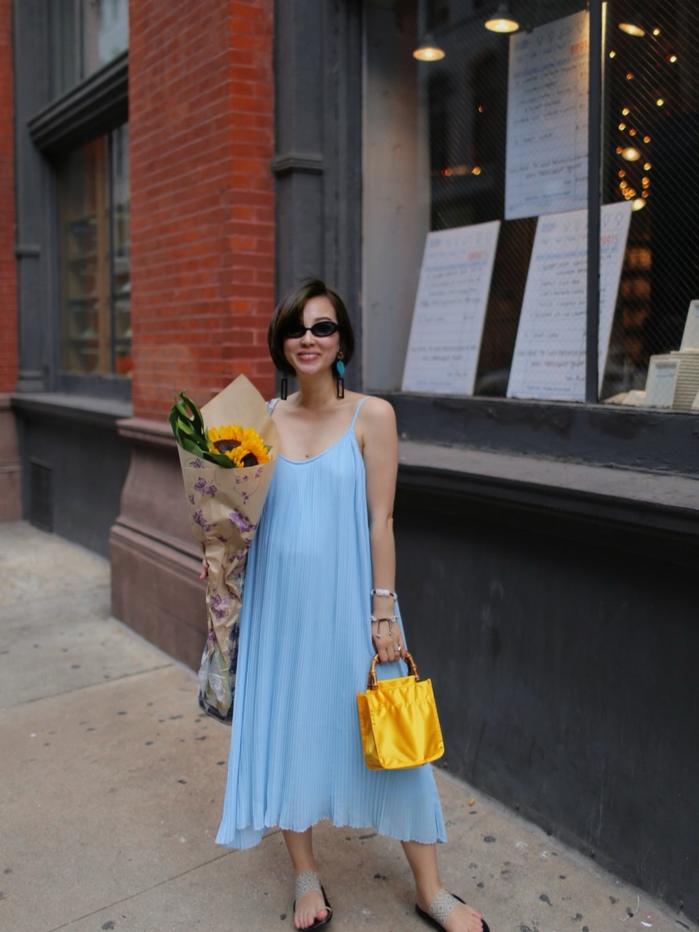 Zara Light Blue Pleated Slip pregnancy Midi Dress S-M